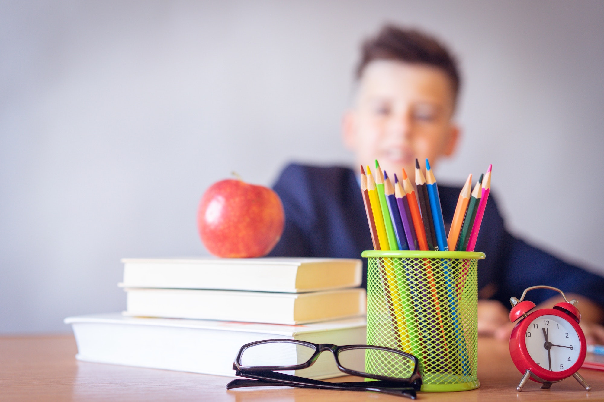 Boy on a desk