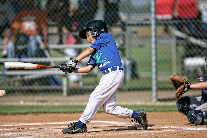 Boy playing baseball