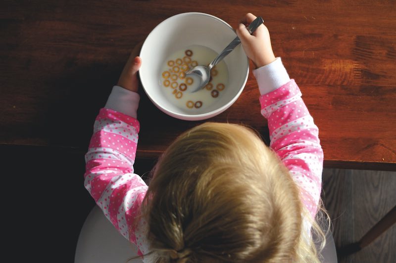 Child eating cereal