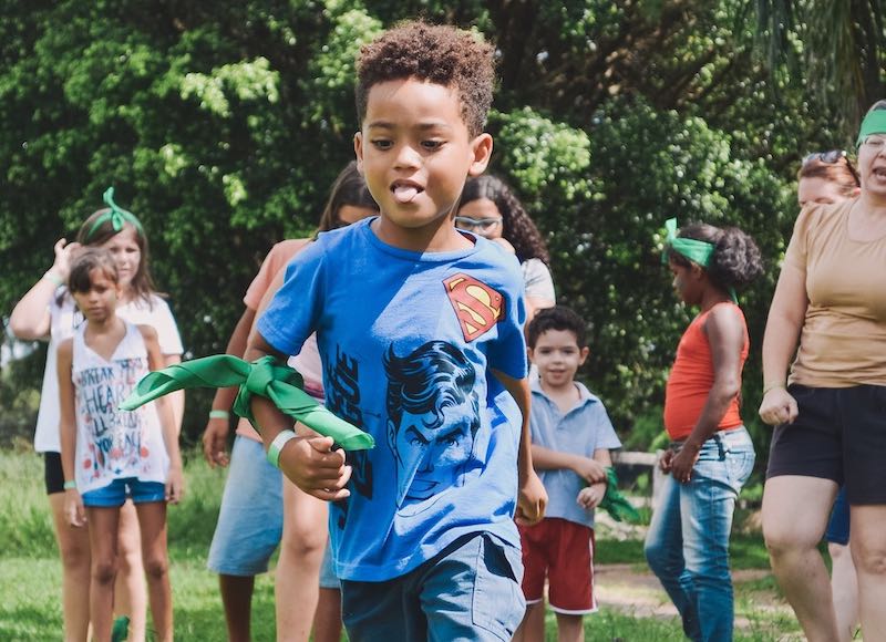 child playing outside