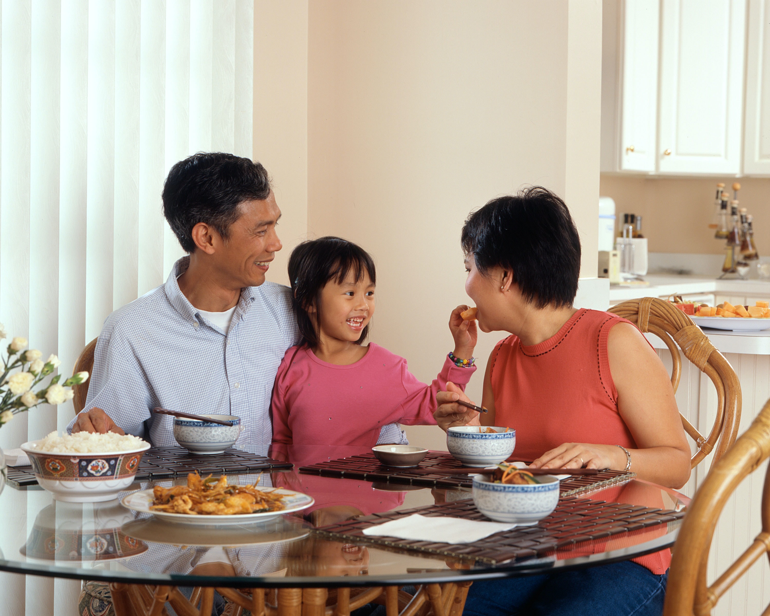 family having dinner