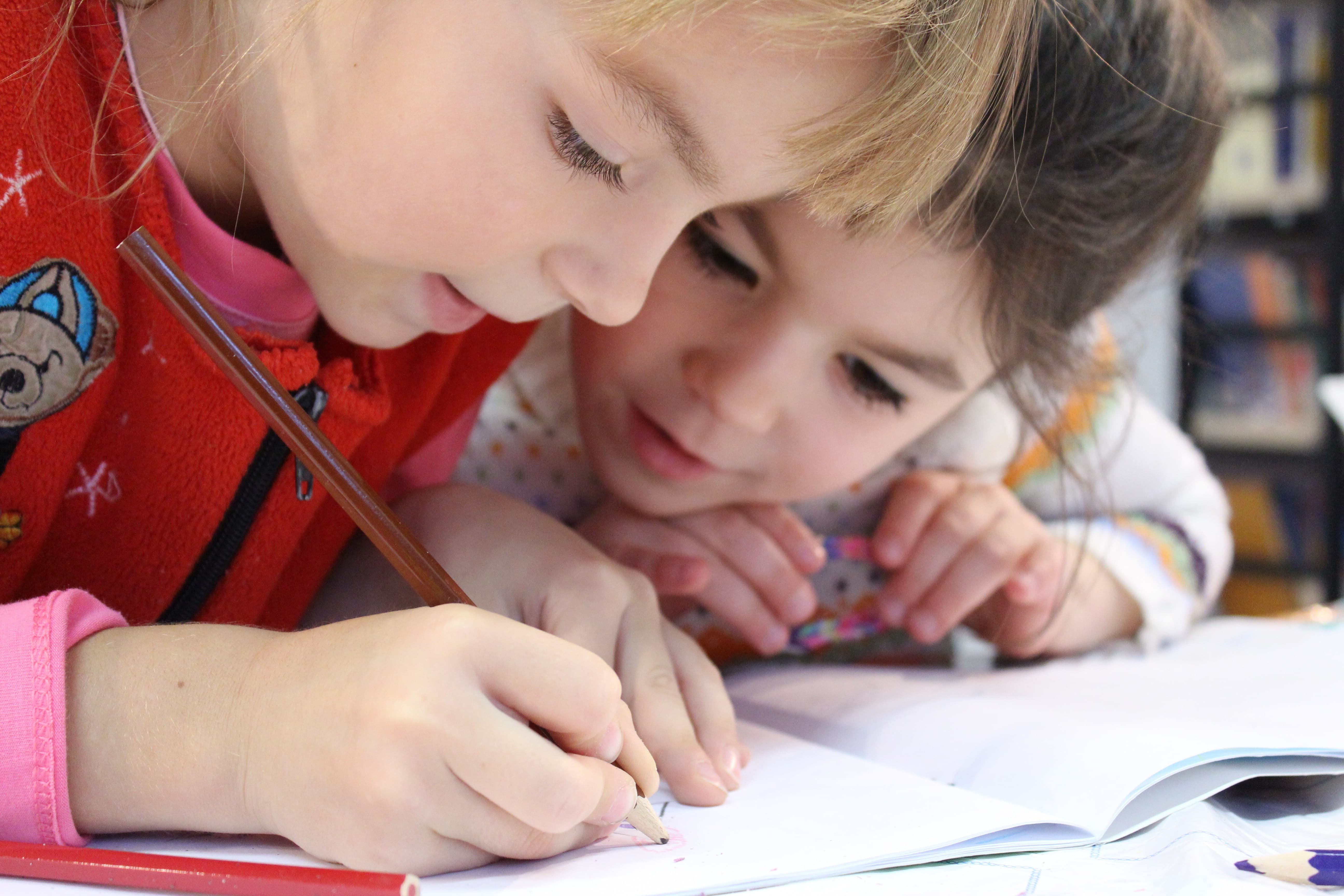 two girls in school